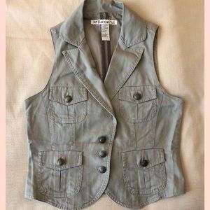 Forever 21 Olive Green Twill Vest